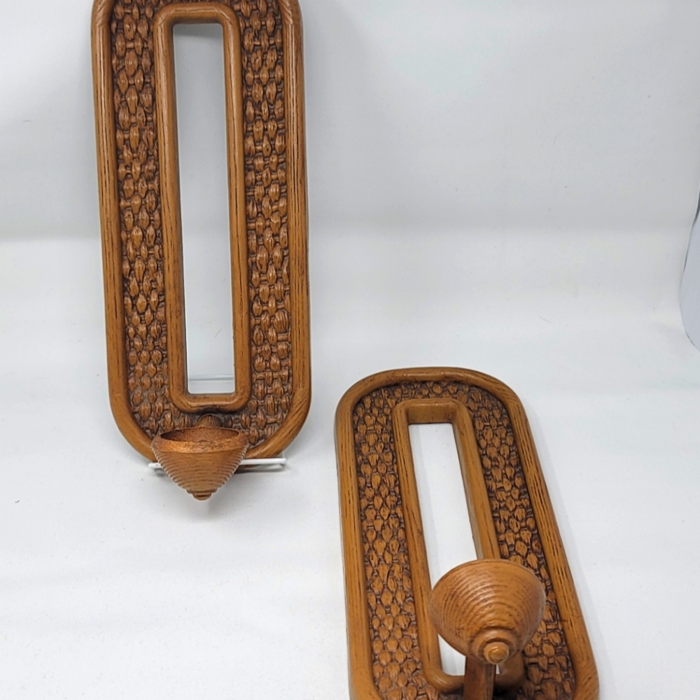 MCM Homeco faux whicker raffia sconces